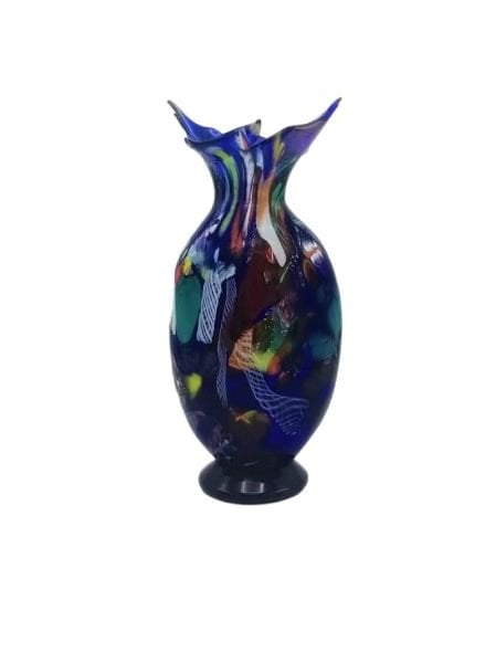 Murano Vazo Mavi Tonlar 28cm