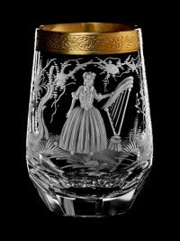 AİDA KRİSTAL SHERRY BARDAĞI 6 LI MÜZİSYEN DESENLİ 90 ML.