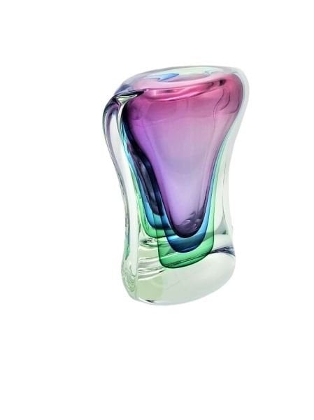MURANO VAZO PEMBE MAVİ YEŞİL 24 CM