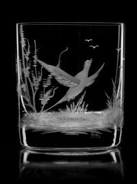 AİDA KRİSTAL VİSKİ BARDAĞI 6 LI KUŞ DESEN 280ML