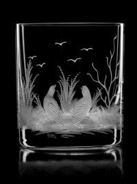 AİDA KRİSTAL VİSKİ BARDAĞI 6 LI KUŞ DESEN 280ML