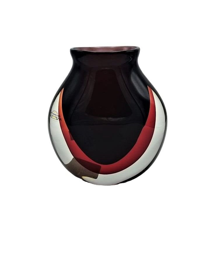 MURANO CAM VAZO KIRMIZI-BORDO 21 CM
