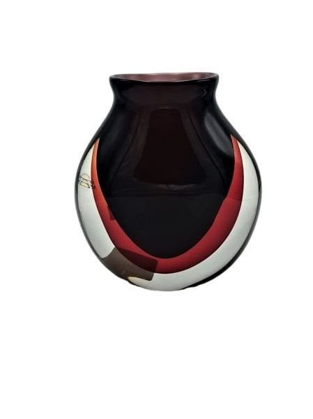 MURANO CAM VAZO KIRMIZI-BORDO 21 CM